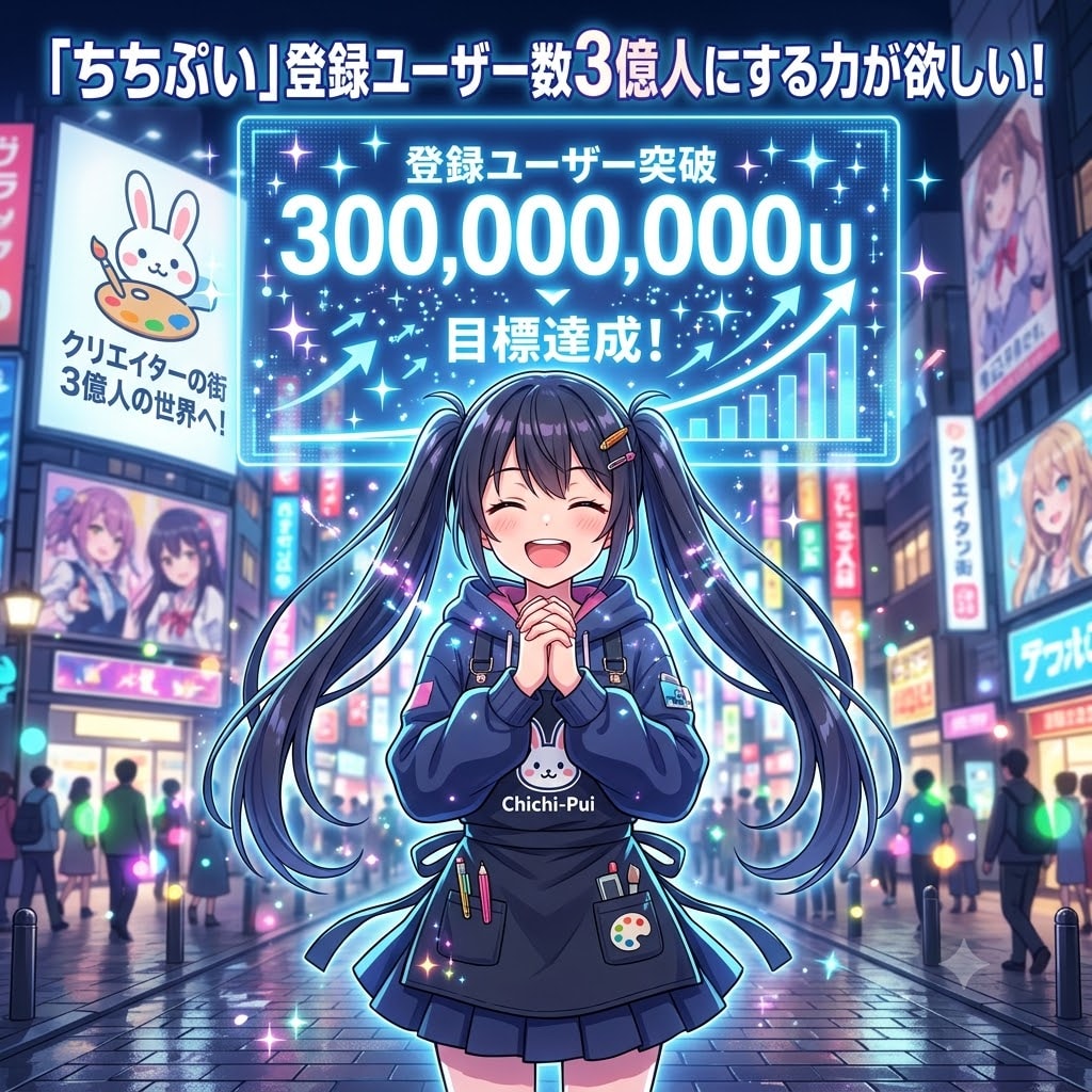 ちちぷいの登録ユーザー数を３億人にする力が欲しい