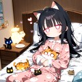 寝れない黒髪ちゃん 2枚目