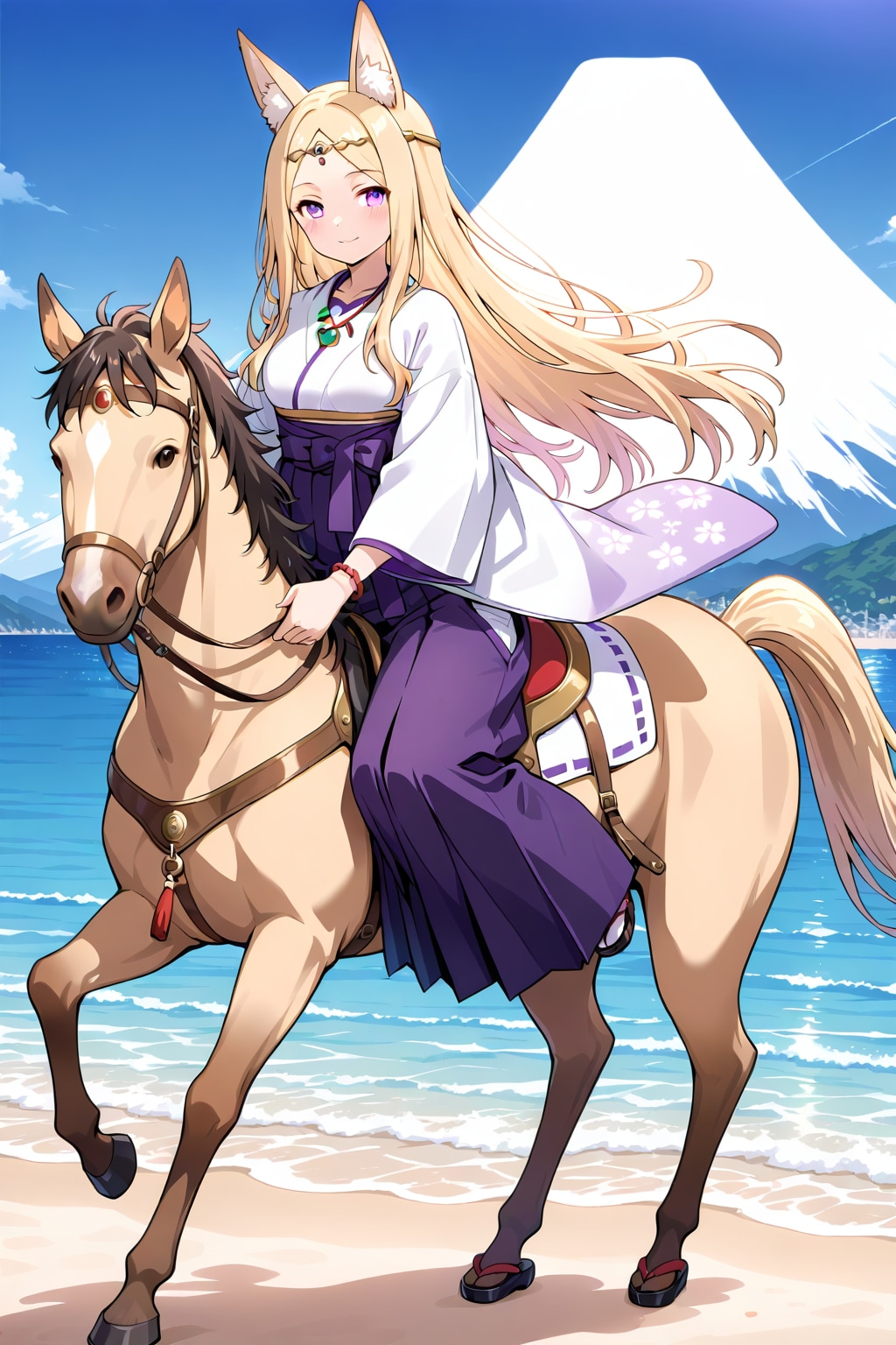 馬に乗る