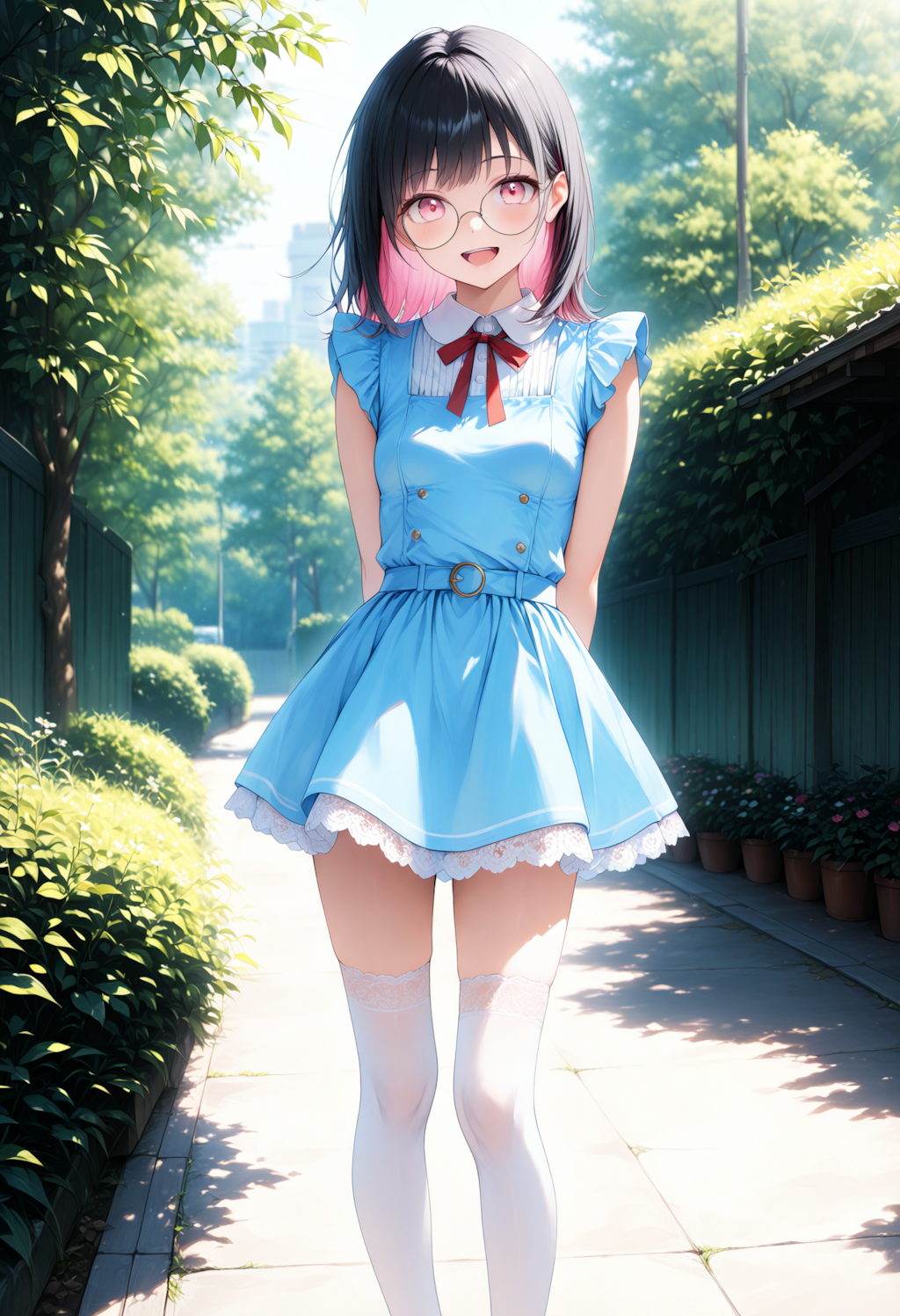 黒髪メガネ ワンピ