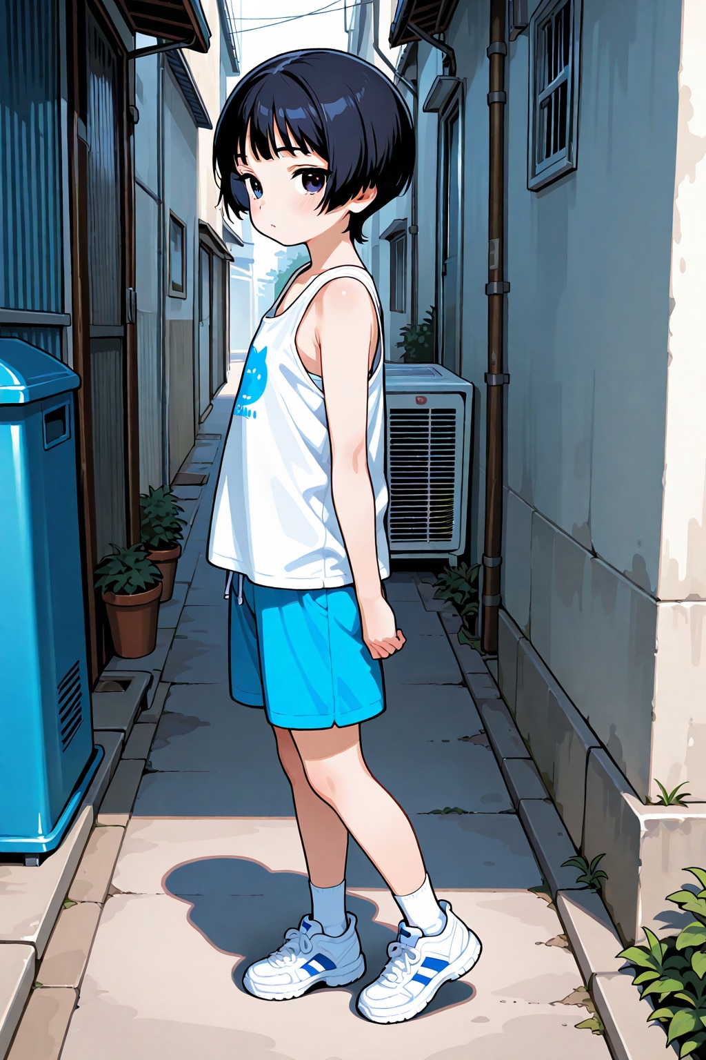 裏路地にて佇む少女 | の人気AIイラスト・グラビア
