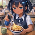 チーズ牛丼を炙るこなつちゃん 4枚目