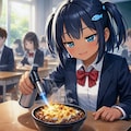 チーズ牛丼を炙るこなつちゃん 2枚目