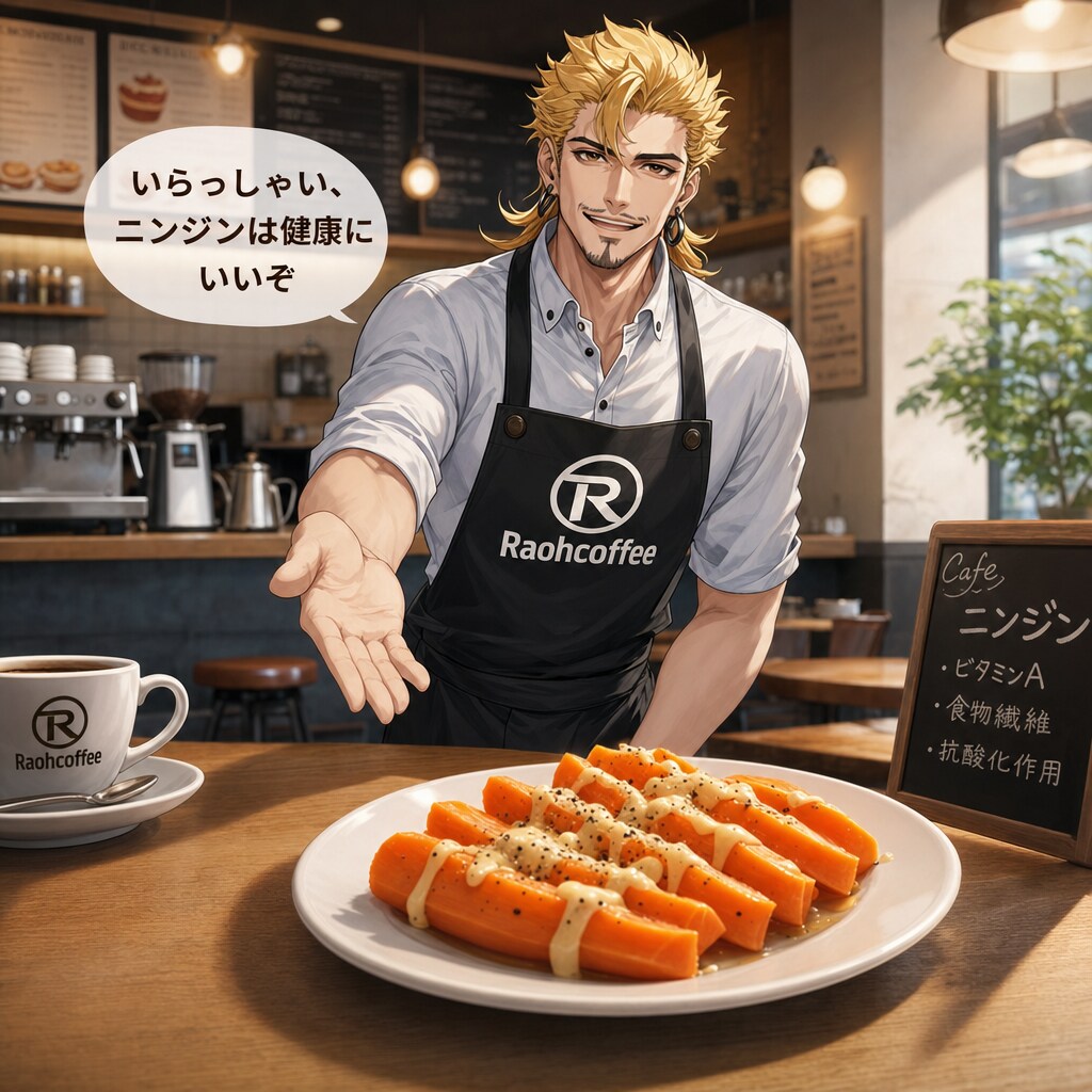 いらっしゃい、ニンジンサラダだ
