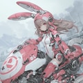 pink bunny cosmic armor girl sci-fi mode 兎耳武装機動隊 2枚目