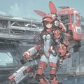pink bunny cosmic armor girl sci-fi mode 兎耳武装機動隊 7枚目