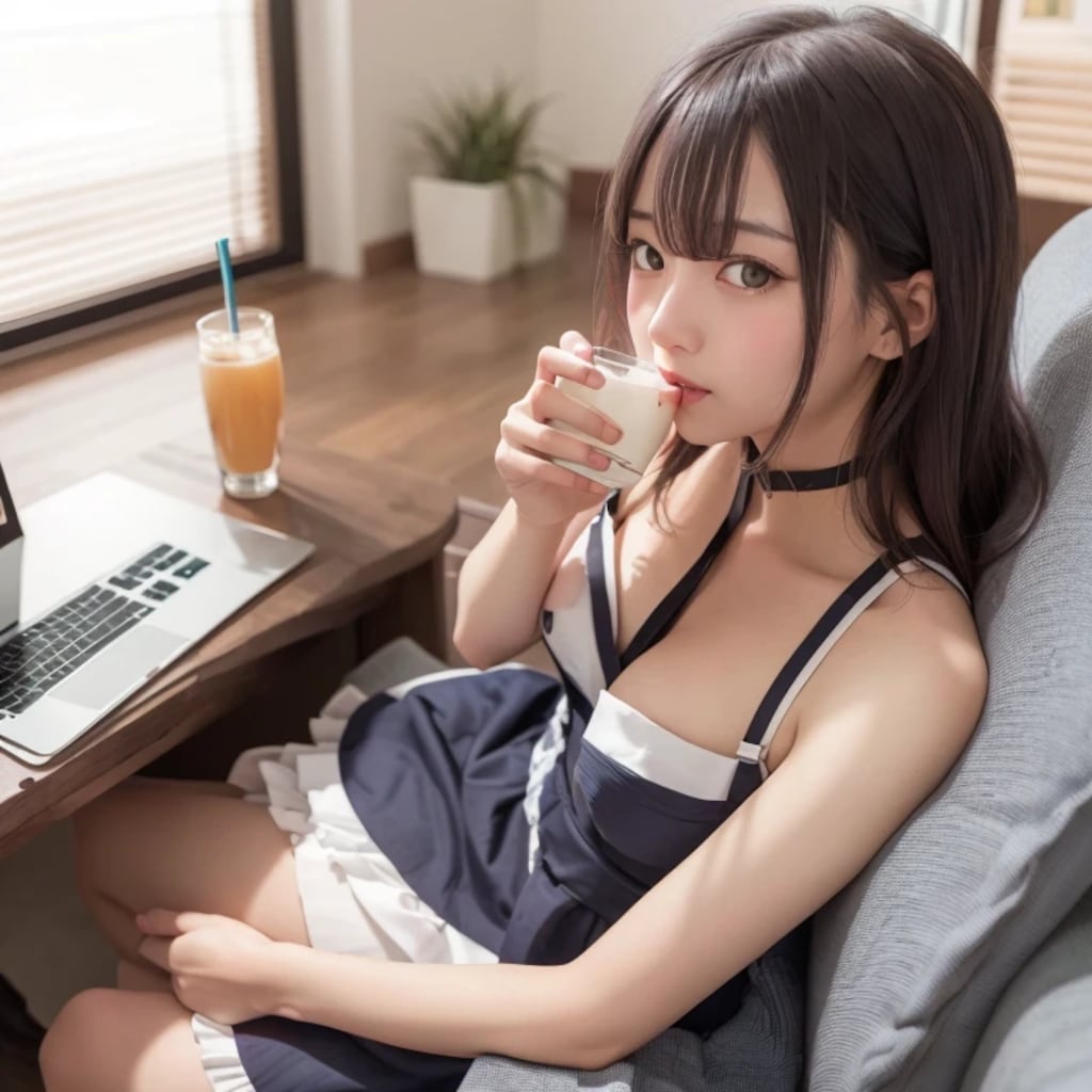 黒髪ロングで漫画喫茶の美女６７