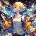 銀河と少女（スプレー風） 3枚目