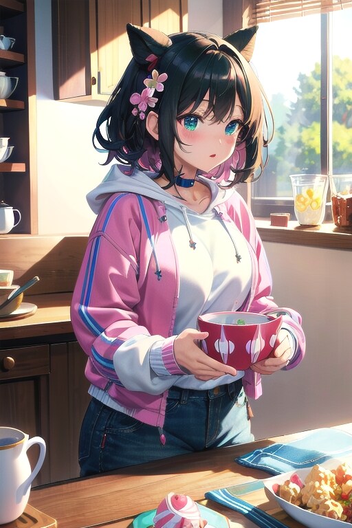 芽生ちゃん?011+α 「料理準備中にゃ」