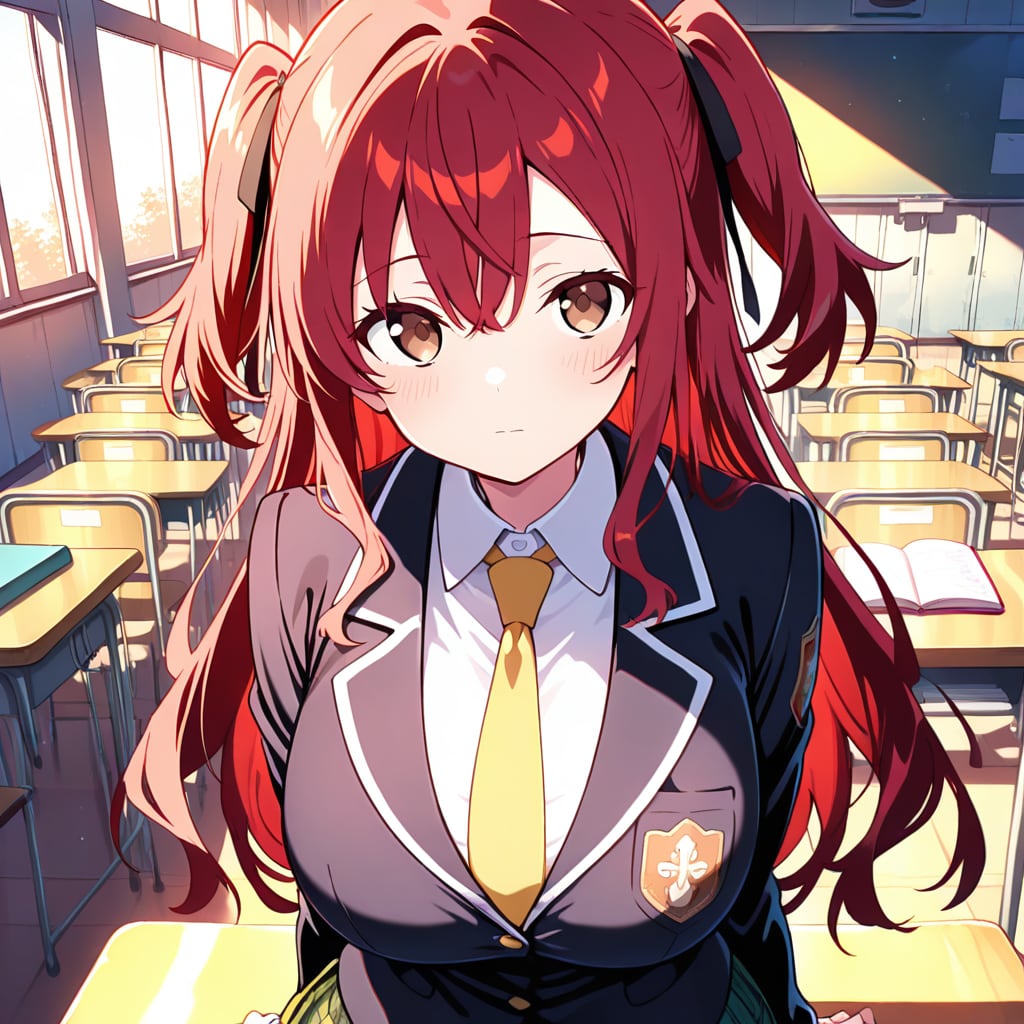 放課後の教室、ひとり復習 | の人気AIイラスト・グラビア