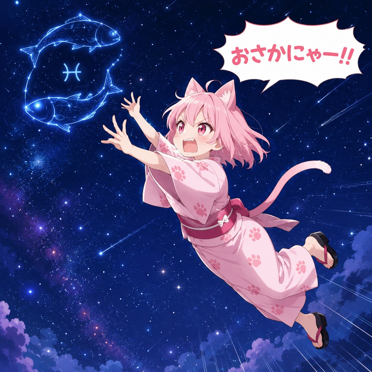 おさかにゃを捕まえるにゃん！！
