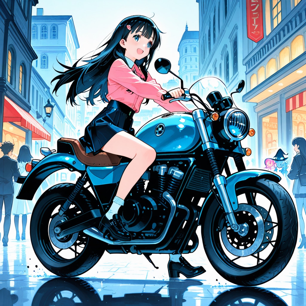 バイク好きな彼女 | の人気AIイラスト・グラビア