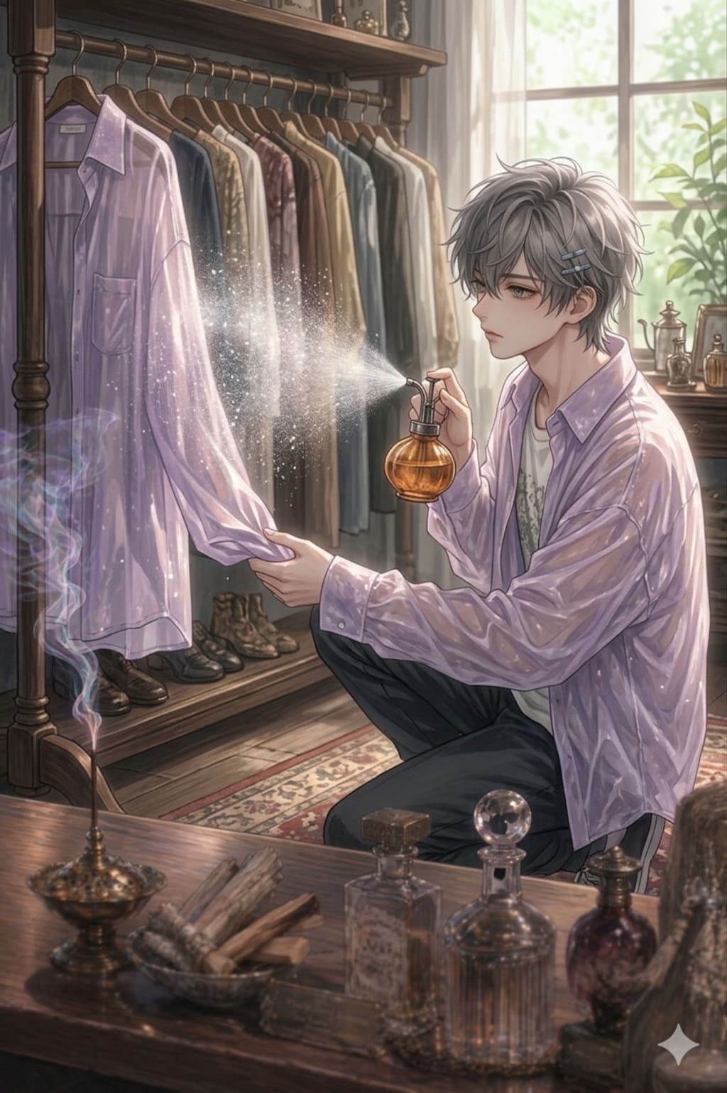 ガーリーな彼は、揺れる光と微かな音で形作られている。