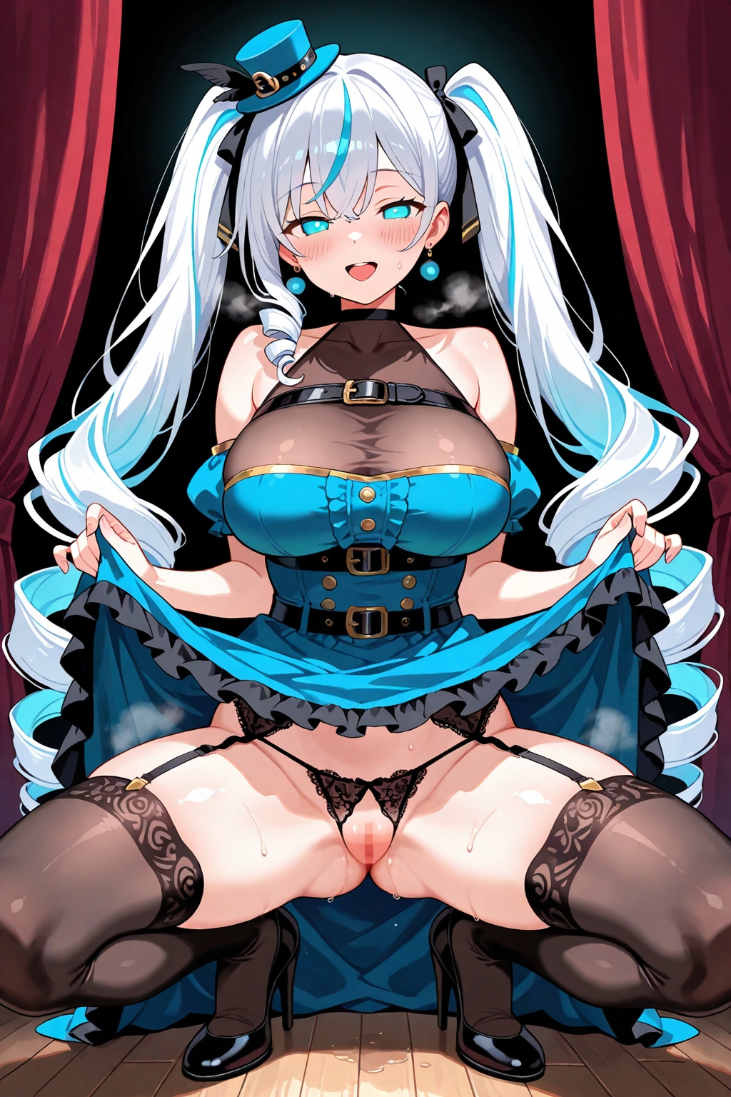 ガニ股下品女