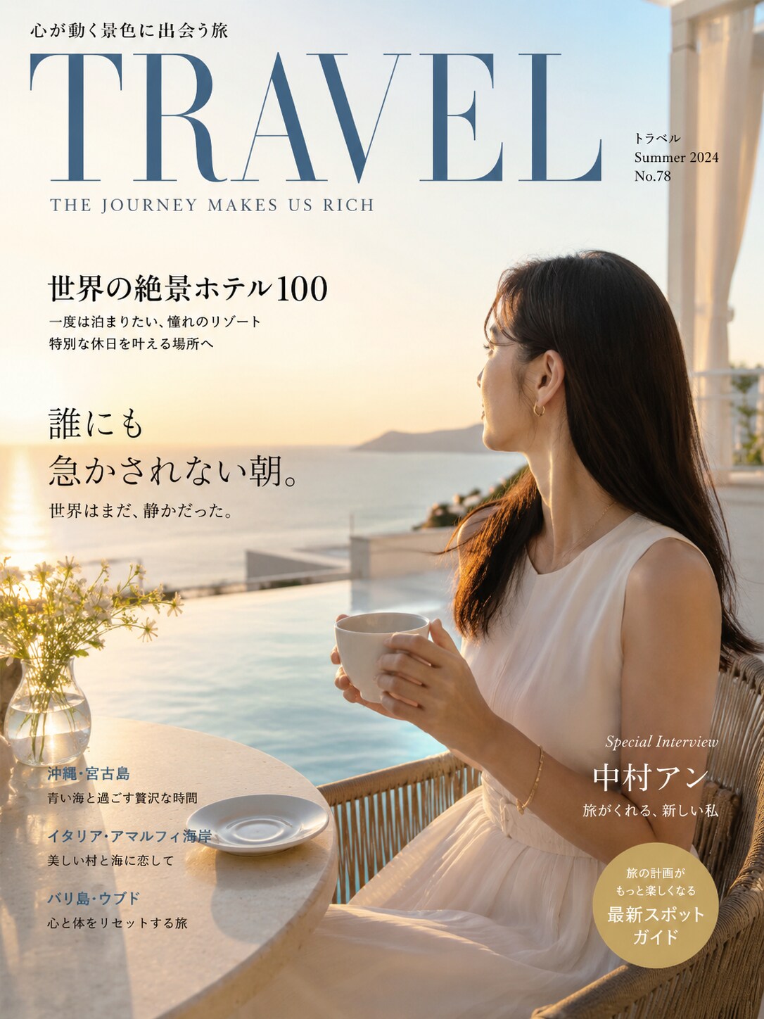 旅行雑誌の表紙風デザイン | の人気AIイラスト・グラビア