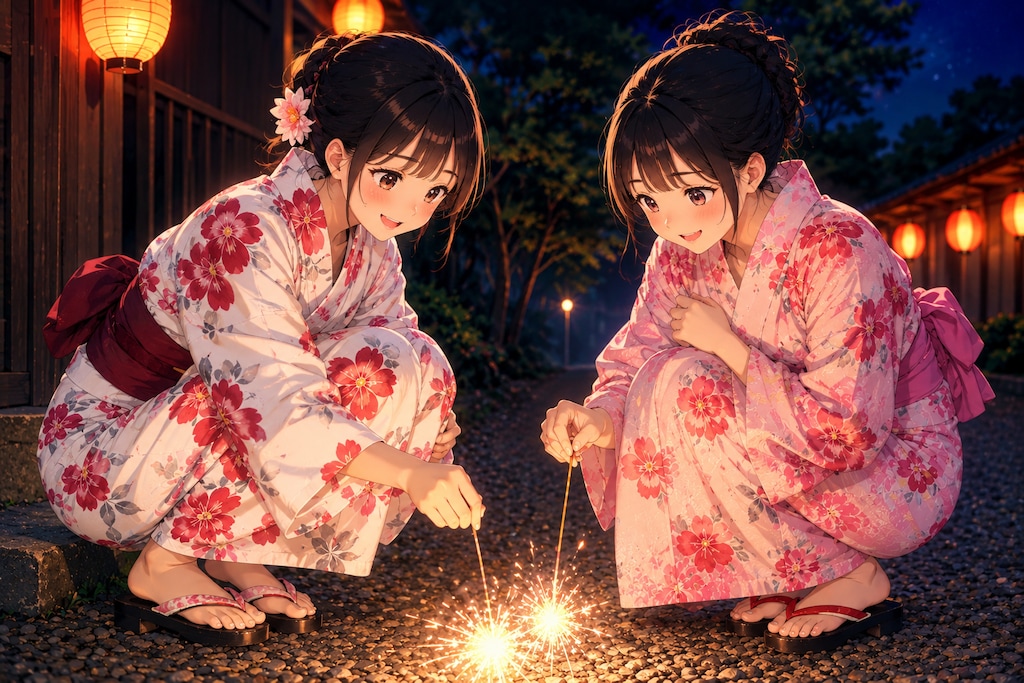 ふたりで花火
