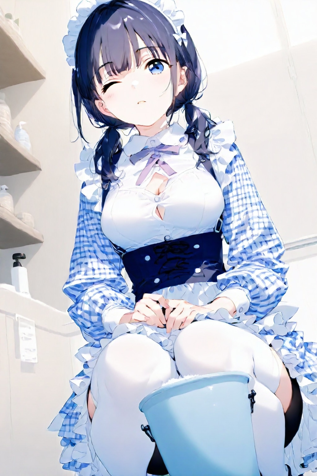 お風呂掃除中の絵梨奈ちゃん❤️