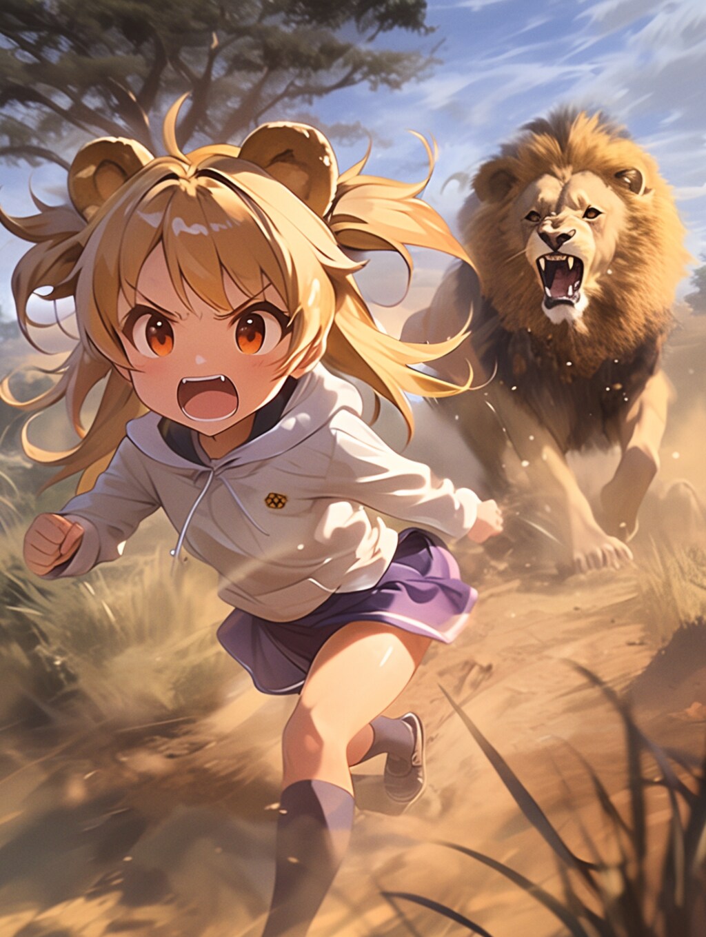 逃げる、くま娘🐾