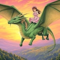 夕暮れの龍と少女 3枚目