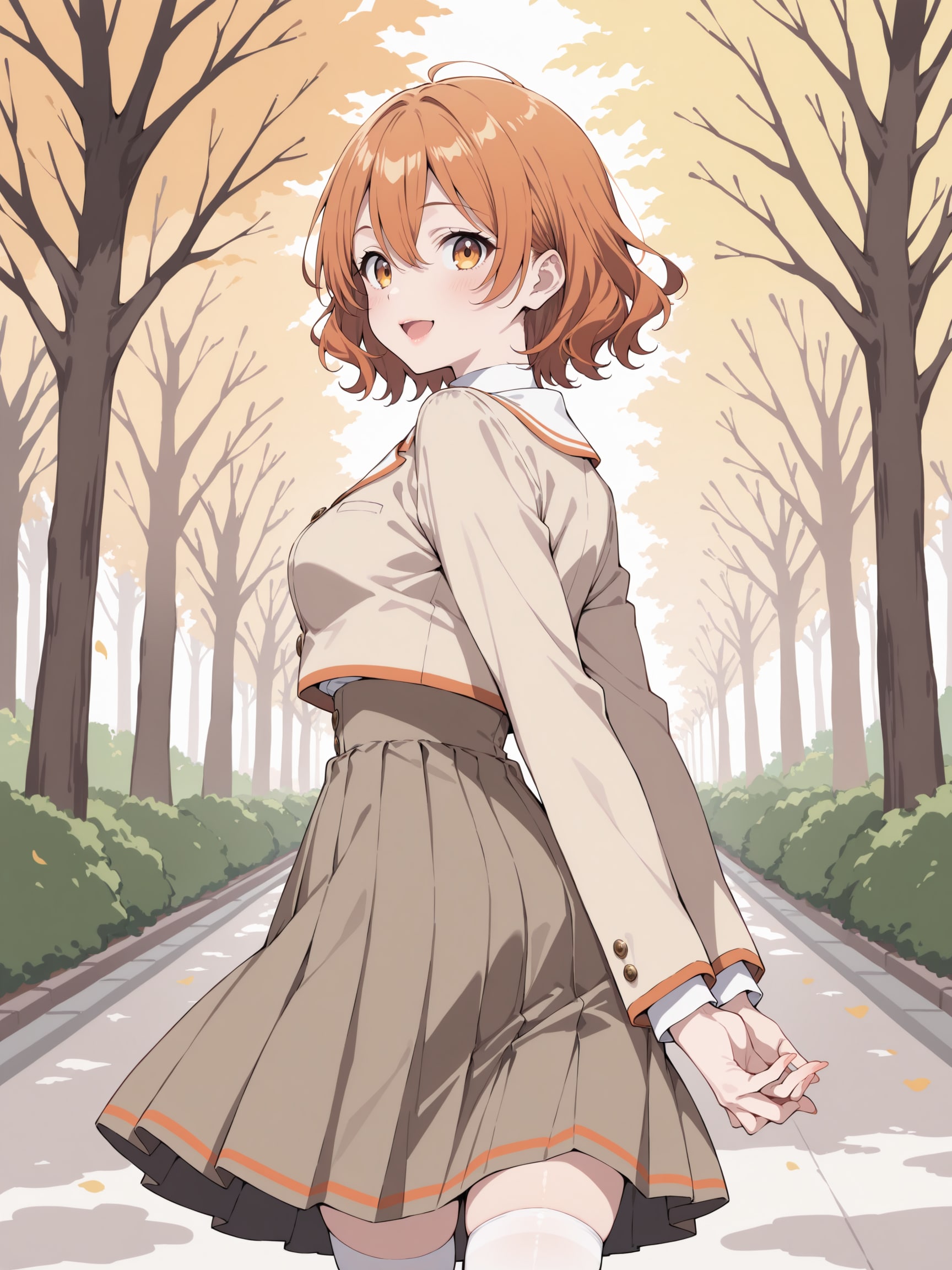 秋の公園を散歩するAPRICOTちゃん | の人気AIイラスト・グラビア