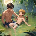 密林の村の少年達 9枚目