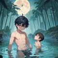 密林の村の少年達 3枚目