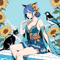 ヒマワリの猫 8枚目
