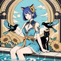 ヒマワリの猫 2枚目