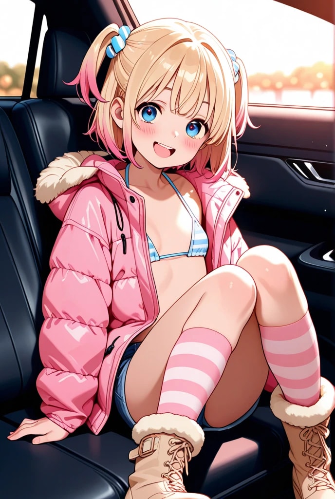 車でデートに行くアカリちゃん