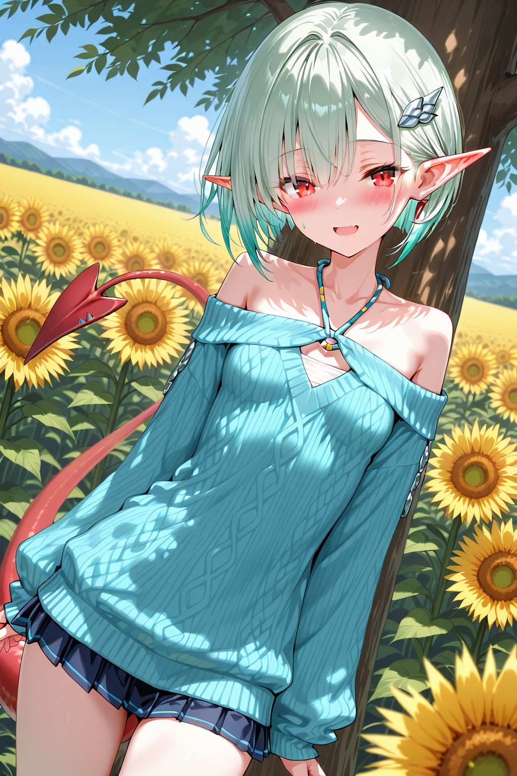 肩だしサマーニット