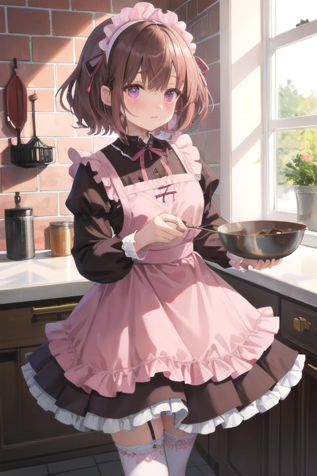 バレンタインチョコを作る女の子