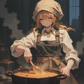 料理をしている女の子 2枚目