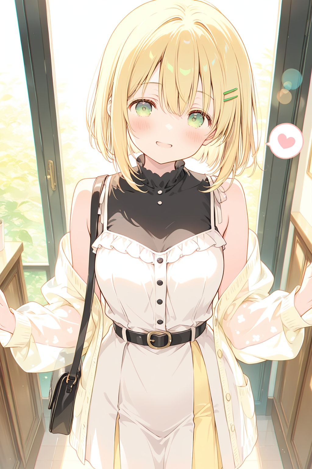黄色と黒のお出かけスタイル千鶴ちゃん