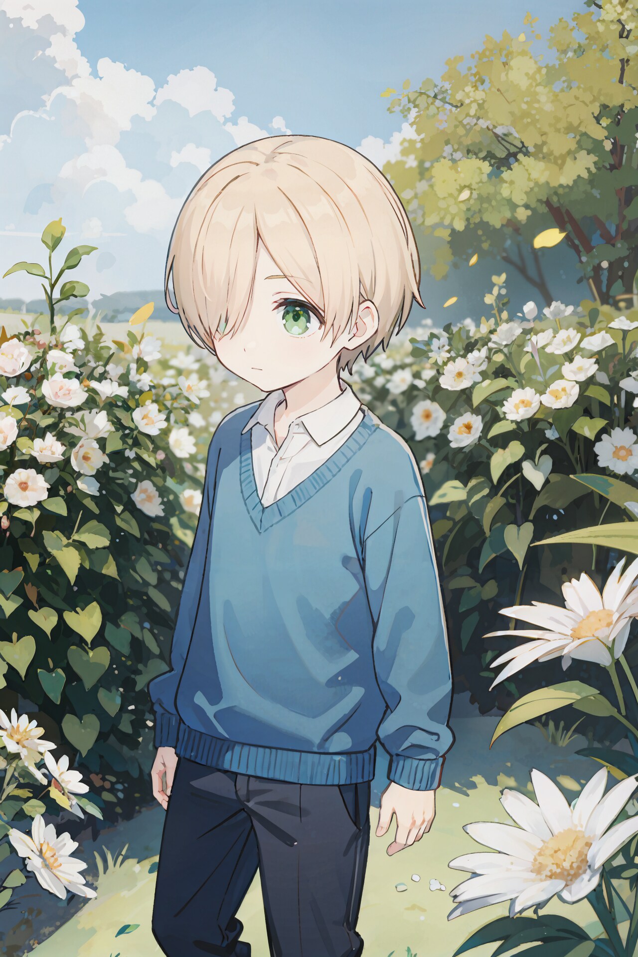 花と子ども