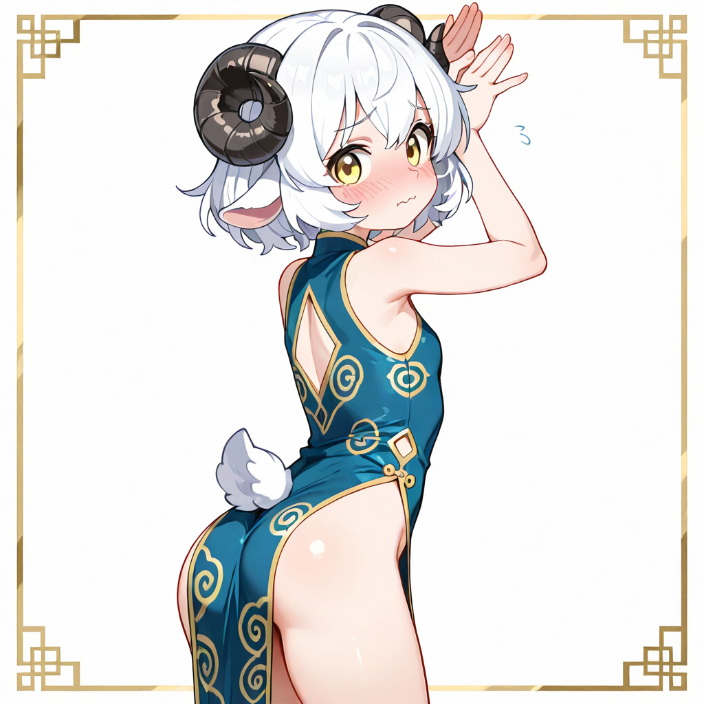 こ、このポーズ、恥ずかしいですぅ～。