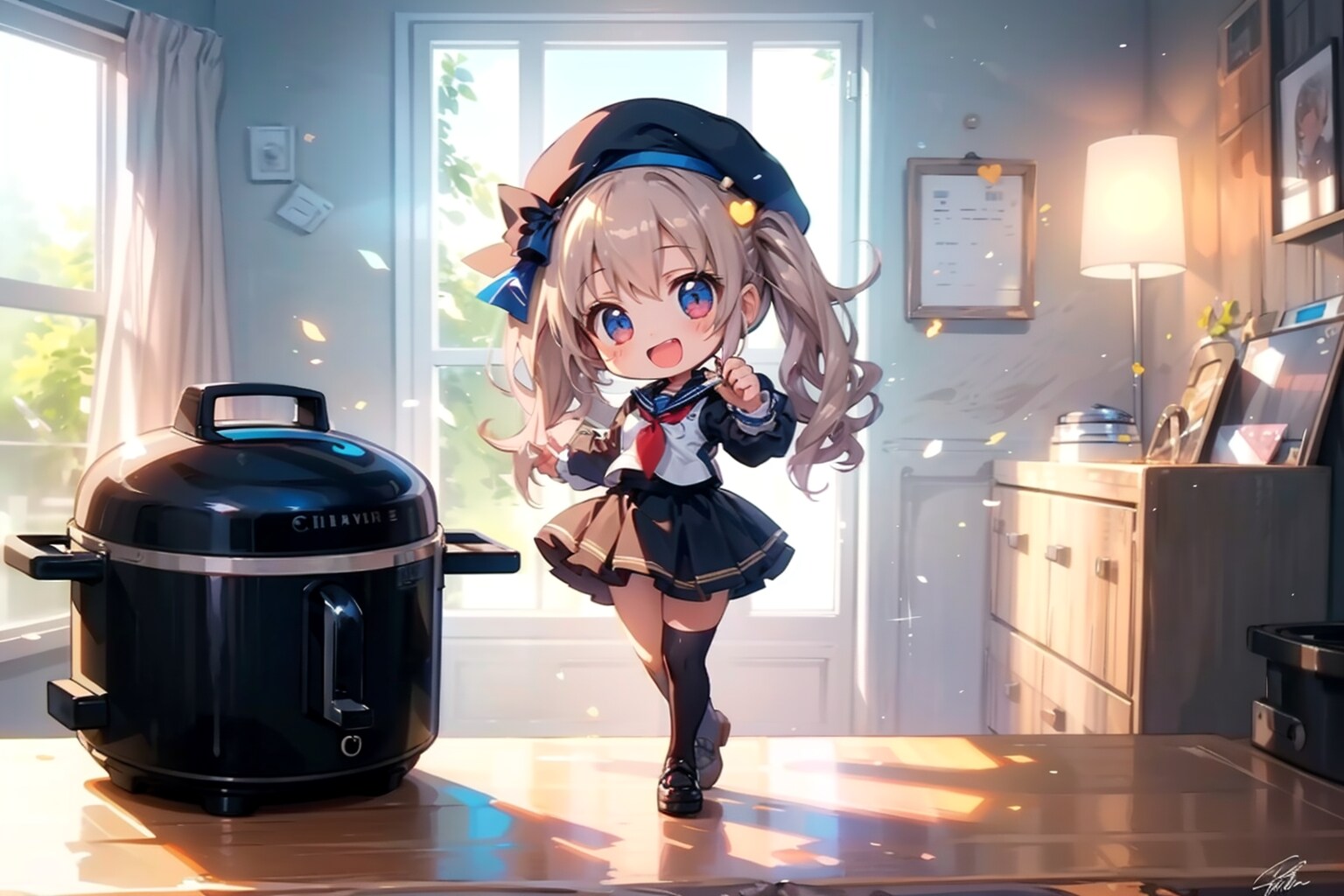 ご飯を炊く、ちびちゃん。 | の人気AIイラスト・グラビア