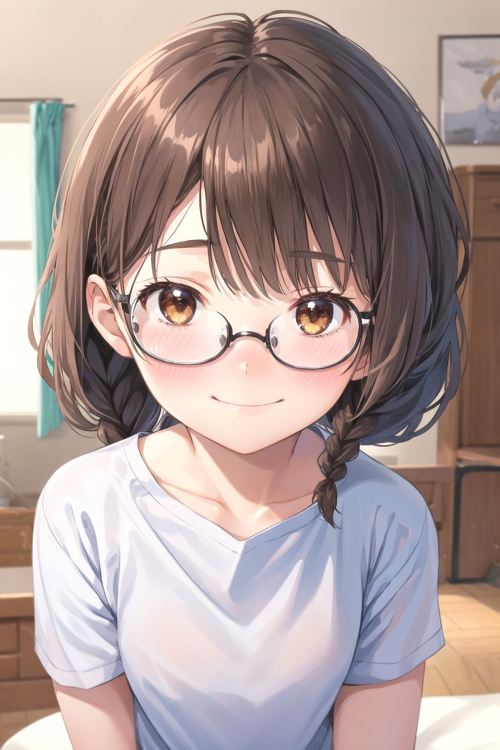 眼鏡三つ編みのうちの子