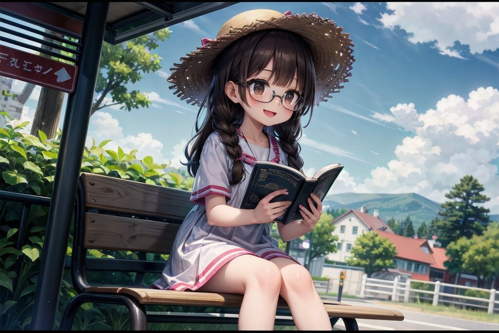 田舎町の図書館からの帰り路