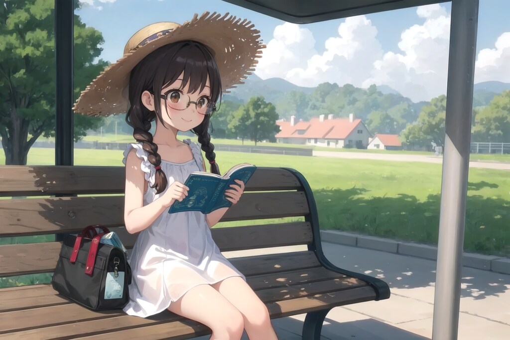 田舎町の図書館からの帰り路