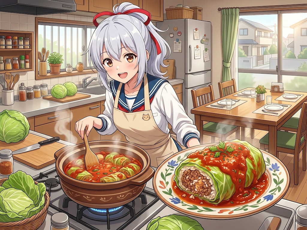 春キャベツでロールキャベツ