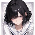 ウェーブ黒髪の彼女 2枚目