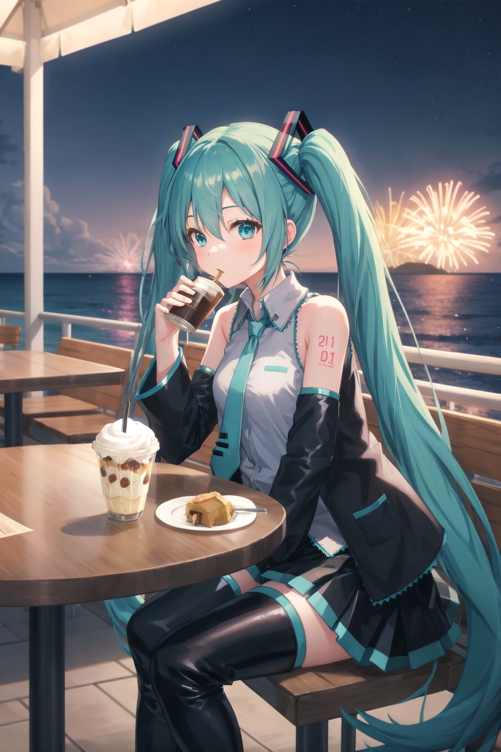 夏の夜空と花火