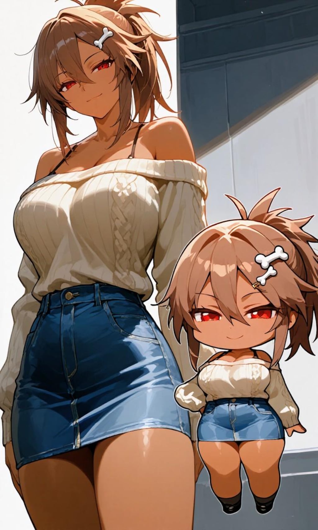 八頭身おにくちゃん🍖＆ちびおにくちゃん🍖