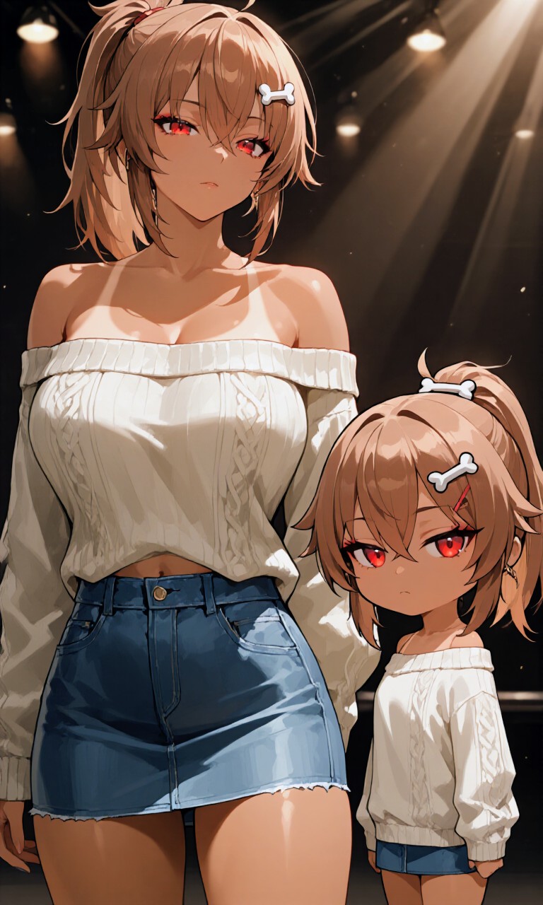 八頭身おにくちゃん🍖＆ちびおにくちゃん🍖 | の人気AIイラスト・グラビア