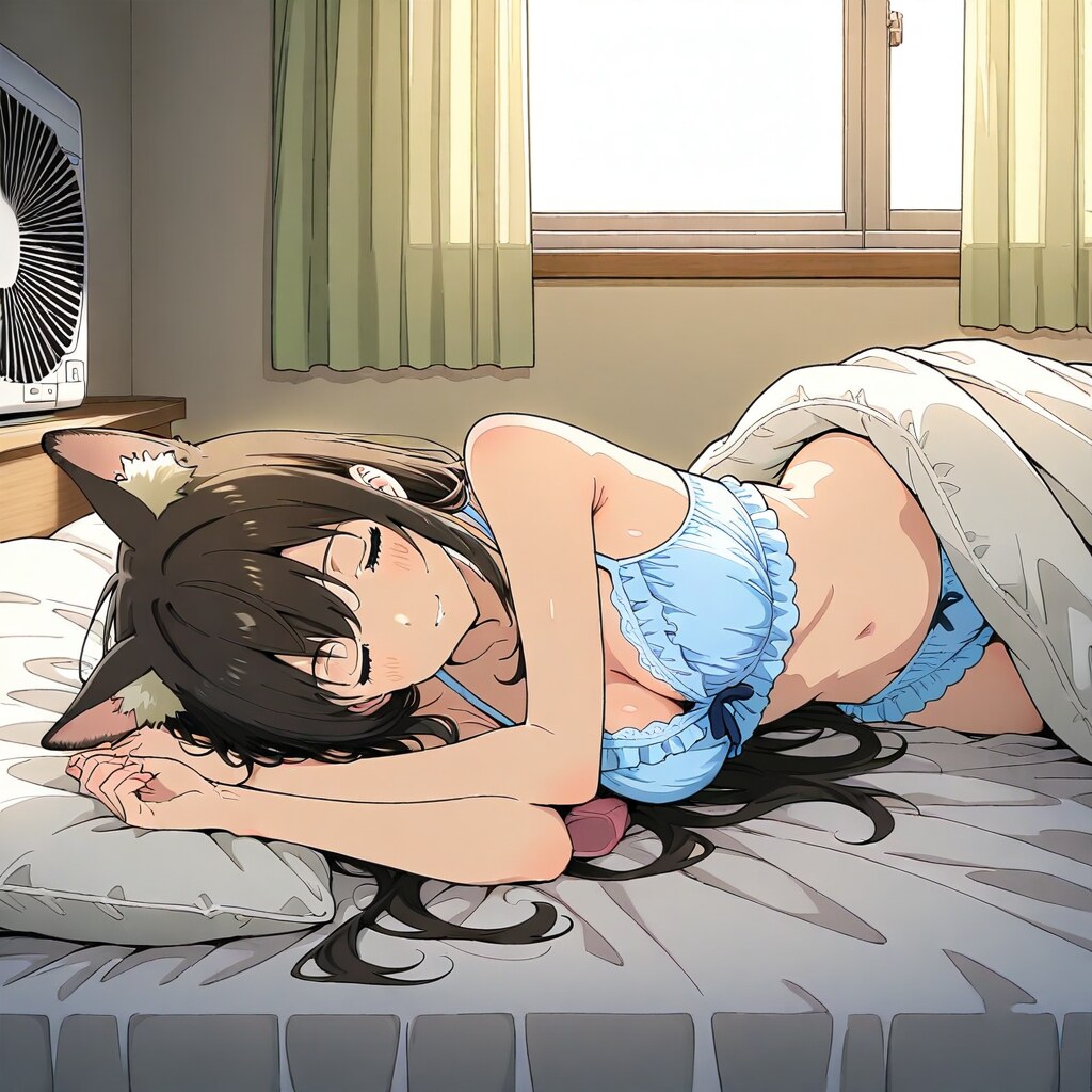 下着でスヤスヤ