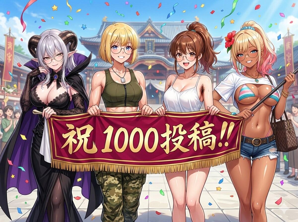 祝  1000投稿達成!! | の人気AIイラスト・グラビア
