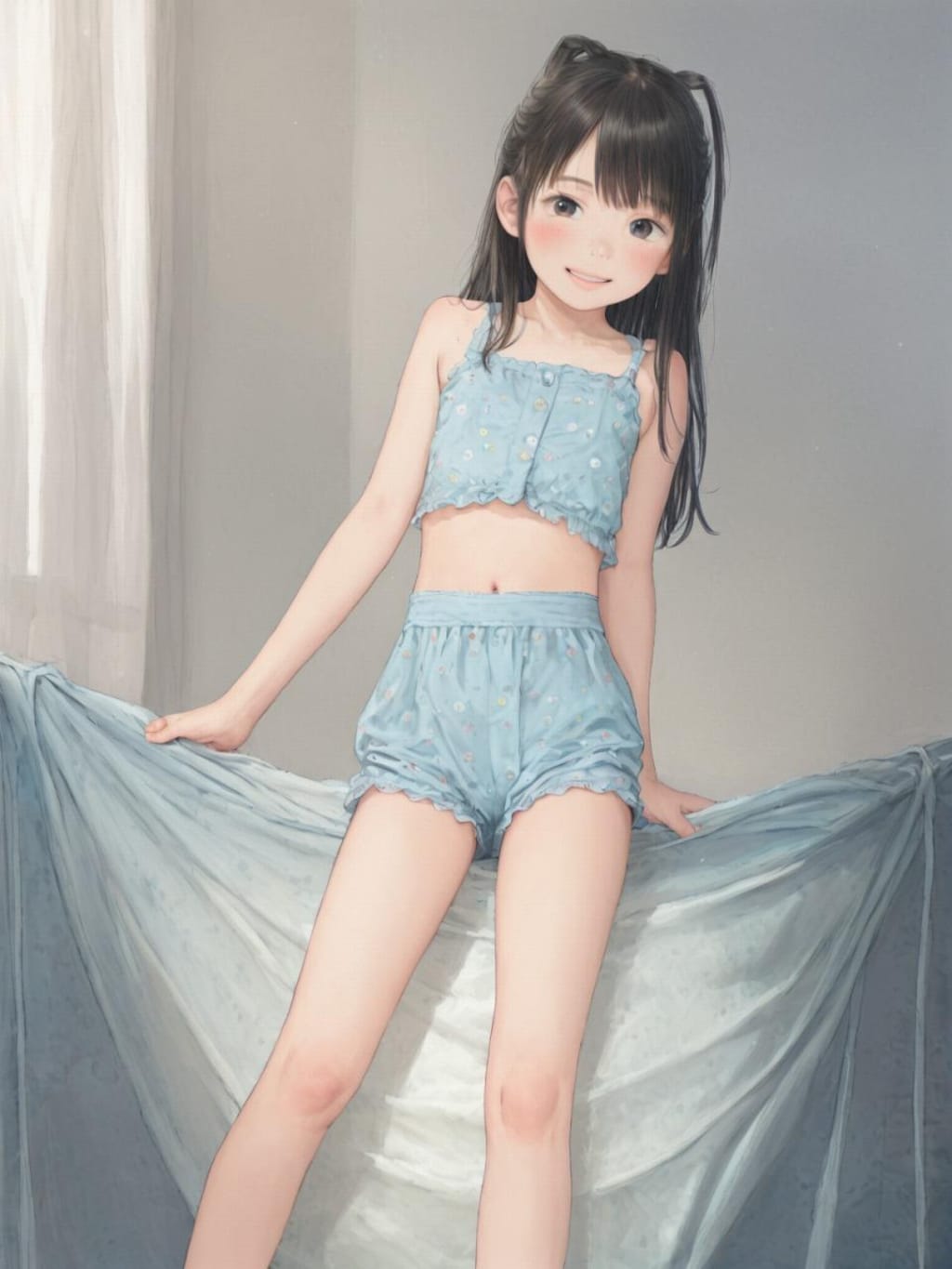 スカート練習中