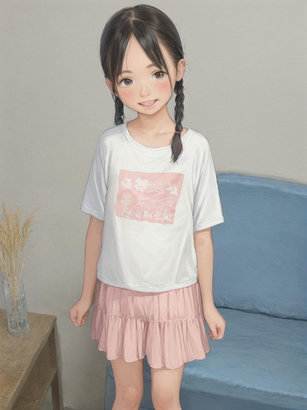 スカート練習中