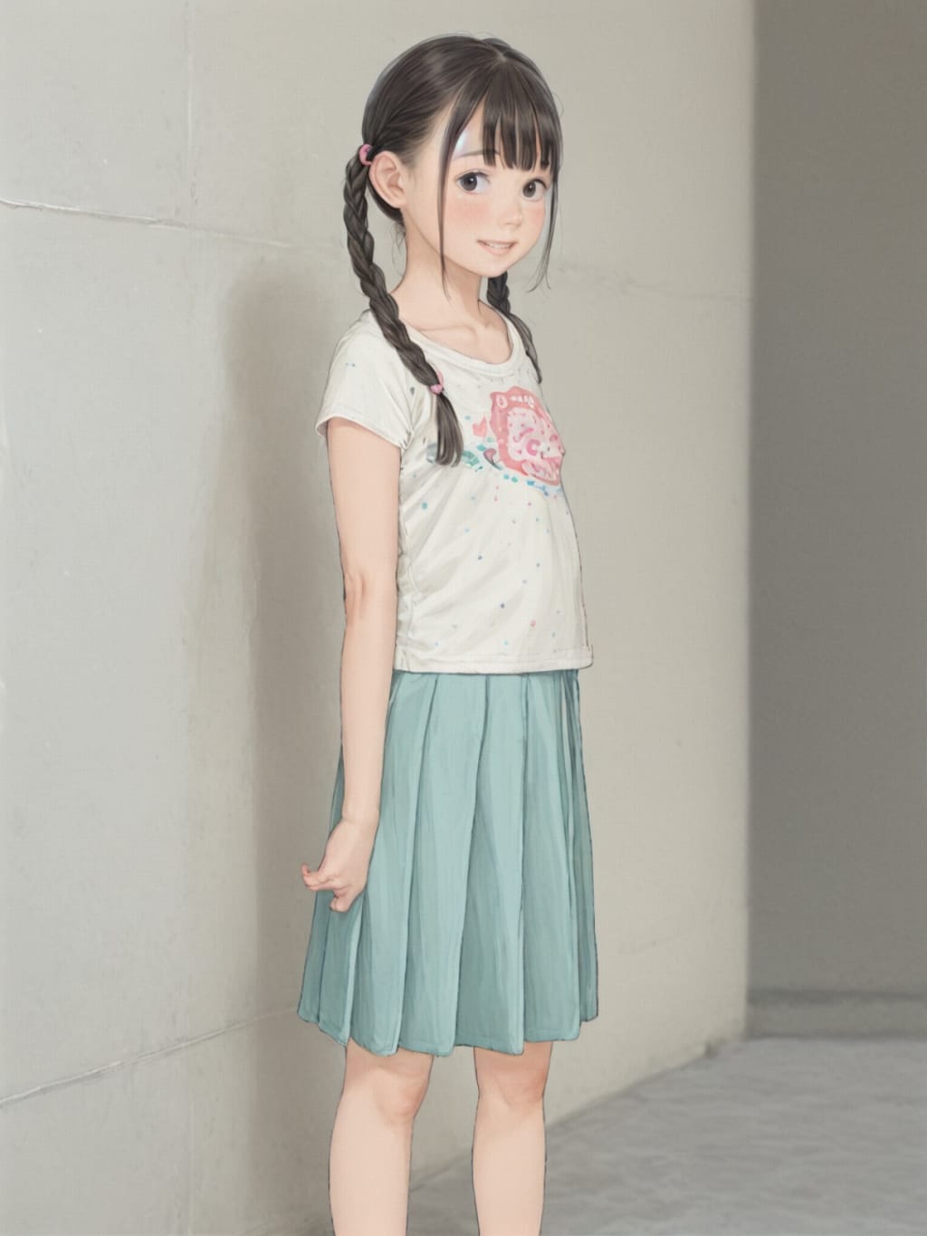 スカート練習中