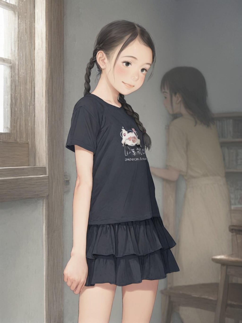 スカート練習中